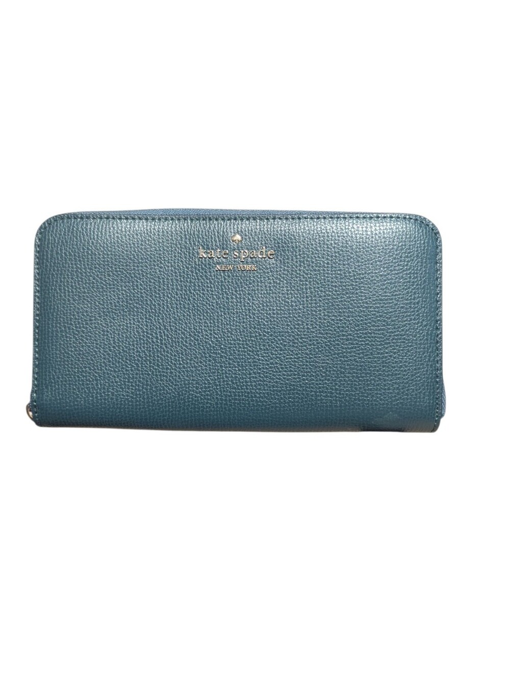 Kate Spade Teal Pebbled Leather Zip-Around Wallet